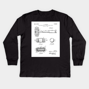 Judge Gavel Patent - Lawyer Art - Black And White Kids Long Sleeve T-Shirt